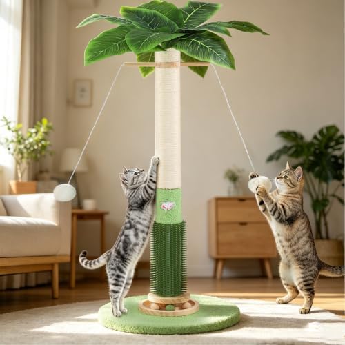 45'' Tall Cat Scratching Post, 3.5Inch Diameter Sisal Rope Scratching Post by COUNER