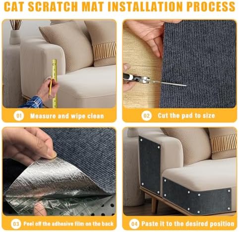 Cat Scratch Mat, 78.8"x15.9" Trimmable Self-Adhesive Cat Scratch Furniture - Image 6