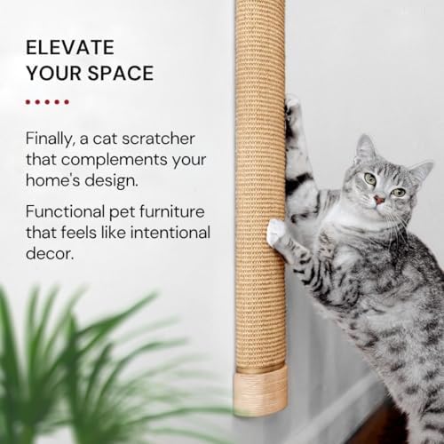 7 Ruby Road Wall Mounted Cat Scratcher, Replaceable Sisal Scratching Post - Image 3