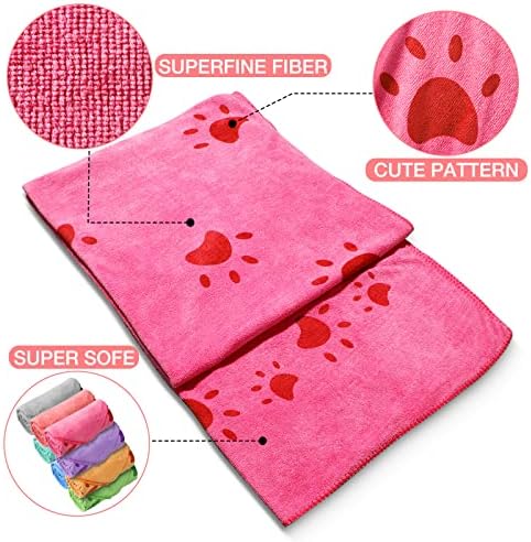 8 Pcs 55 x 28" Dog Towels Absorbent Microfiber Bath Drying Towels, 8 Colors - Image 4