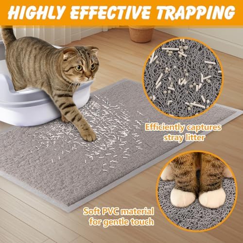 ondware Cat Litter Mat 35.5 x 23.6 in, Waterproof Non-Slip - Image 4