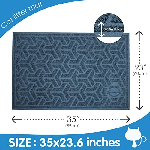 UPSKY Waterproof Cat Litter Mat Large 35" x 24" Soft on Kitty Paws - Image 3