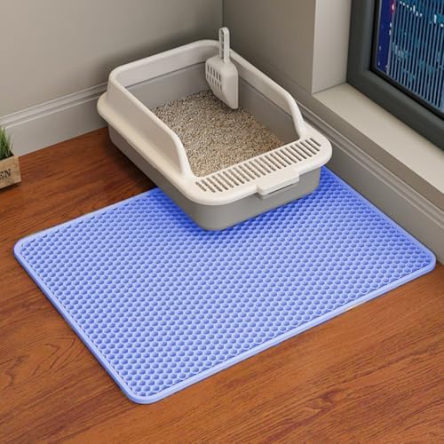 Cat Litter Mat, Double Layer Cat Litter Box Mat by HCY%26WLD
