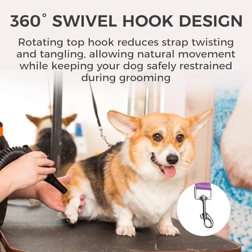 Wokyo Dog Grooming Loop 47cm/18.5in Extension Strap 2 Pack 6 D Ring Table Arm - Image 6
