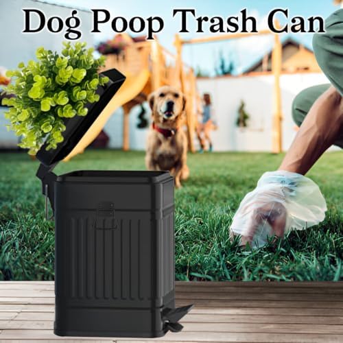 Outdoor Dog Poop Trash Can, Plant-Styled Small Trash Can - Image 4