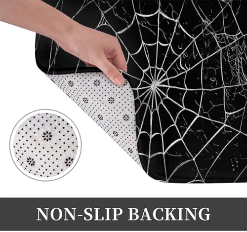 Spider Web Bath Mat 24x16 Inch Non-Slip Soft Microfiber Bathroom Rugs Washable - Image 4