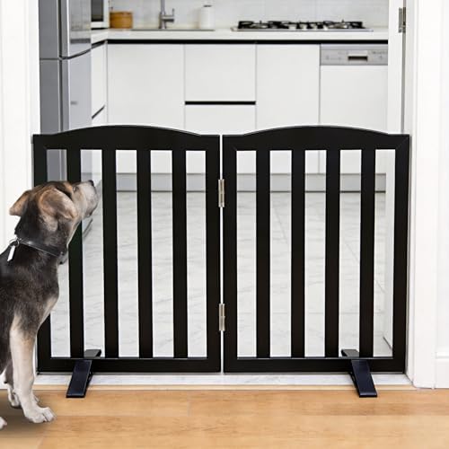 Freestanding Dog Gate Indoor, Doggie Gate Foldable Pet Gates - Image 2