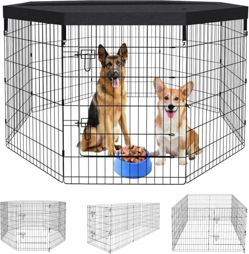 Artmalle 36" H Dog Playpen, 8 Panel 24" W Rustproof Metal Pen by Artmalle