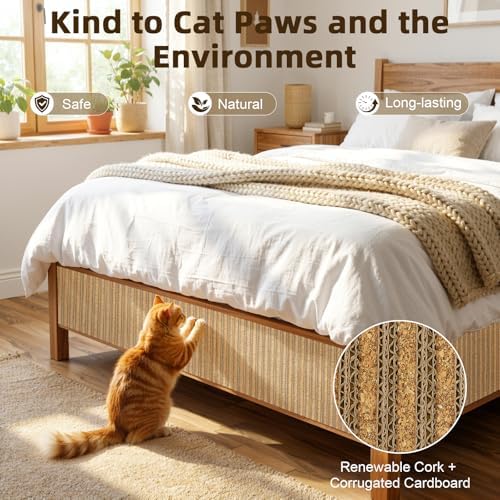 Cat Scratch Mat, 39.4 * 11.8IN Cork Cat Scratch Furniture Protector - Image 3