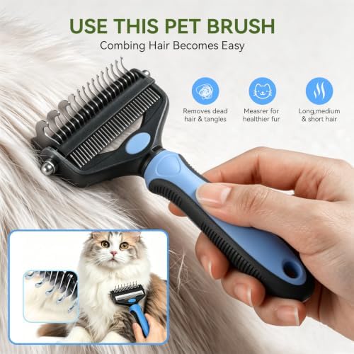 Deshedding Dog Brush, Undercoat Rake - Image 2