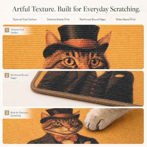 Art Sisal Cat Scratcher Mat, Cat Wall Scratchers - Image 5