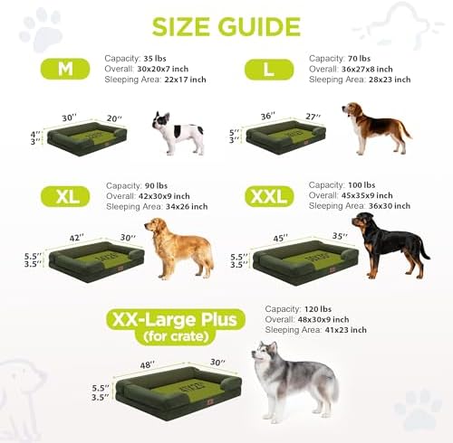 Orthopedic Dog Bed for Medium Large Size Dogs, Memory Foam Pet Couch Sofa - Image 4