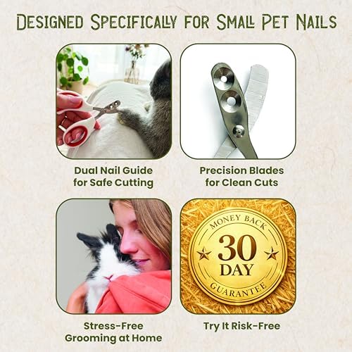 Rabbit Nail Clippers with 2 Size Safety Guide by Steel & Cedar – Professional - Image 6