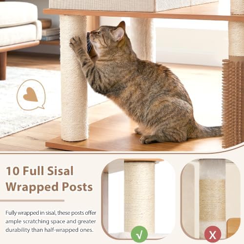 Gitelsnour Cat Tree, Wooden Multi-Level Tower - Image 5