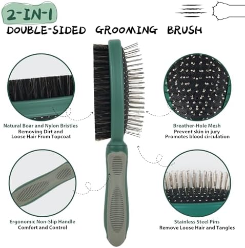 2PCS Pet Grooming Brush and Deshedding Comb Tools - Image 3