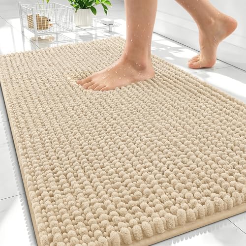 OLANLY Thick Chenille Bathroom Rugs 30x20, Soft Absorbent Bath Mat by OLANLY