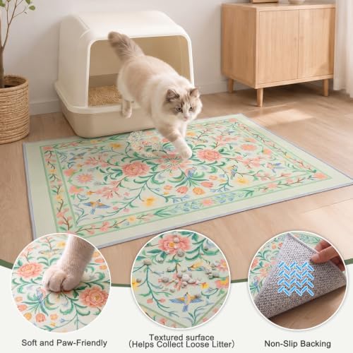 Bienbee Cat Litter Mat, 2 Pack 28" x 20" Machine Washable - Image 3