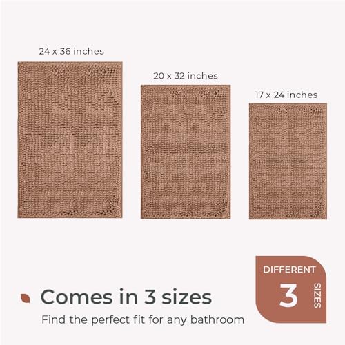 FRESHMINT Chenille Bath Rugs Extra Soft and Absorbent Microfiber Shag Rug - Image 6