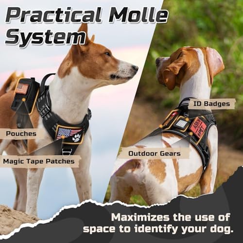 rabbitgoo Tactical Dog Harness for X-Large, No Pull Military Service Vest - Image 2