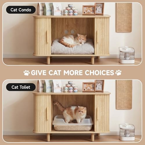 Fluted Cat Litter Box Enclosure Furniture - Image 6