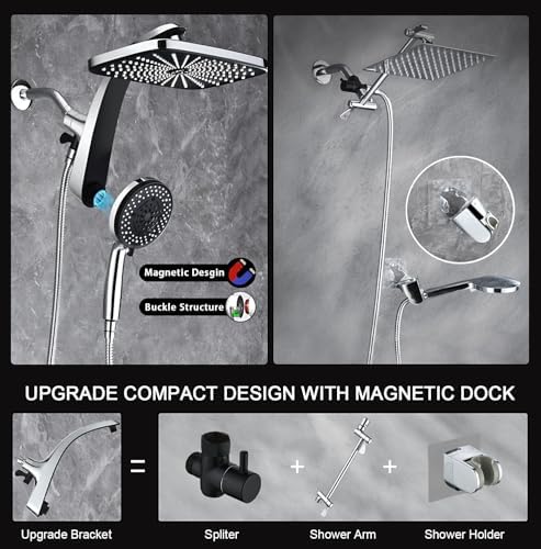 Rain Shower Head with Handheld Showerhead, Chrome 1.8GPM 460311 - Image 5