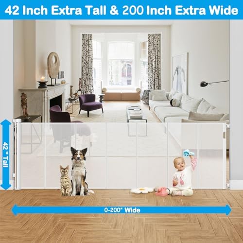 Reinforced 42" Extra Tall Retractable Baby Gates - Image 3