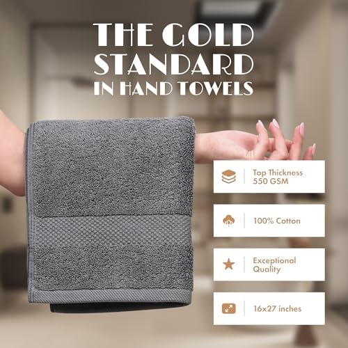 Wealuxe Gray Hand Towels 16x27 Inch - Image 2