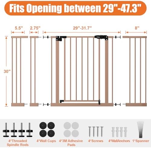 keny 29"-47.3" Extra Wide Baby Gate - Image 6