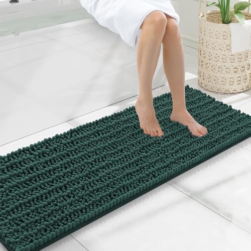 Smiry Bathroom Rugs 47X17, Extra Soft Rubber Backing Chenille Bath Mats by Smiry