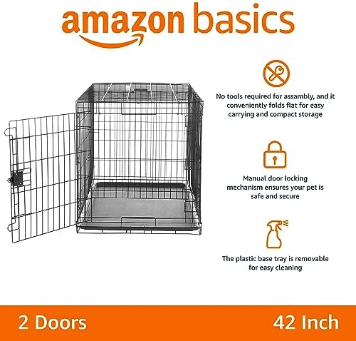 Amazon Basics Portable, Collapsible Metal Wire Dog Crate - Image 2
