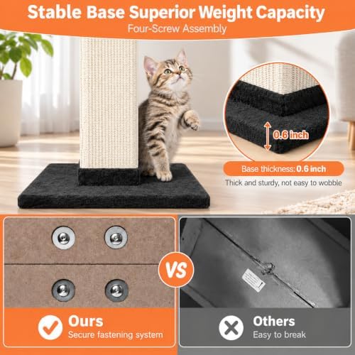 Cat Scratching Post 33 Inch Nature Sisal Cat Scratch Post - Image 5