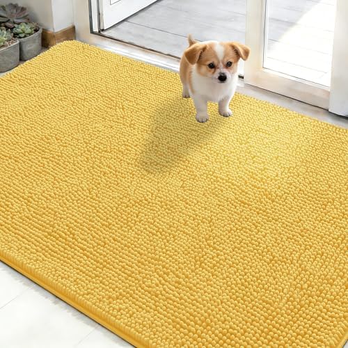 OLANLY Dog Door Mat for Muddy Paws 50x30, Super Absorbent Chenille Mud Mat by OLANLY