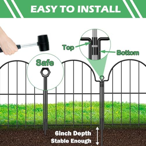 Blingluck Decorative Garden Fence, 17in x 21ft, - Image 3