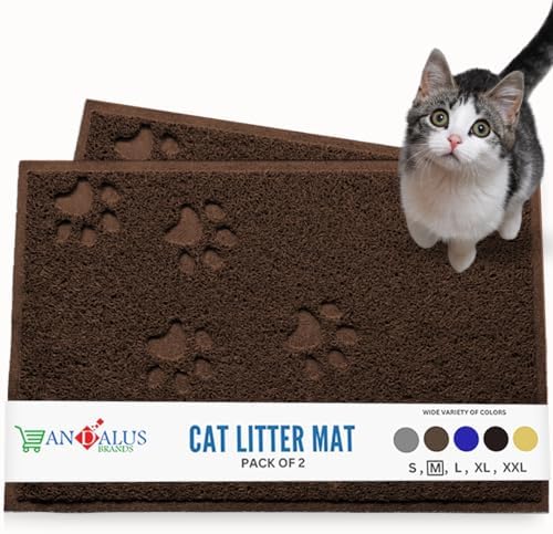 Andalus Medium Cat Litter Mat, Non-Slip & Easy to Clean Cat Litter Box Mat by AndalusBrand