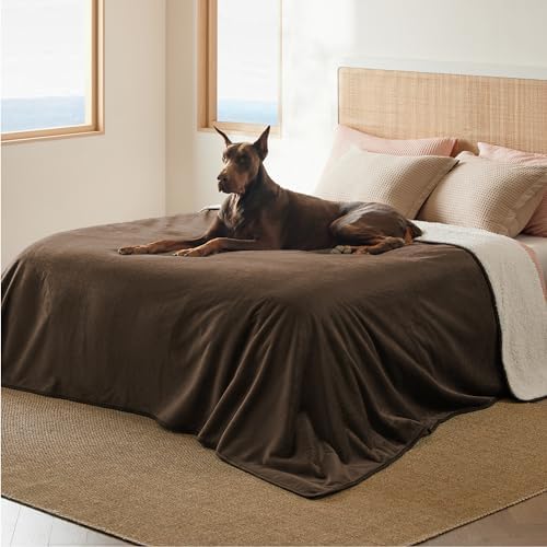 Bedsure Waterproof Blanket for Bed Soft Sherpa Fleece Throw, King 108"x86" by BEDSURE