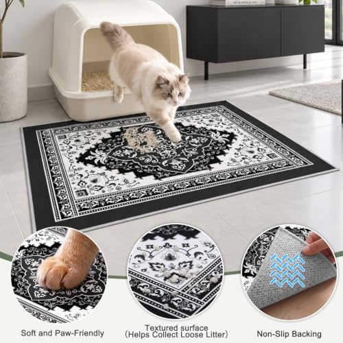 Bienbee Cat Litter Mat, 2 Pack 33" x 22" Machine Washable - Image 3
