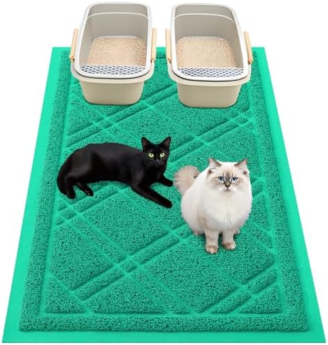 Smiry Cat Litter Box Mat 47x32, Non-Slip Water Resistant Litter Trapping Mat by Smiry