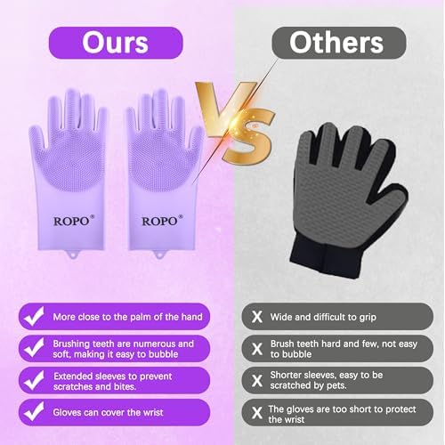 ROPO silicone gloves for pet grooming, and massage - Image 7