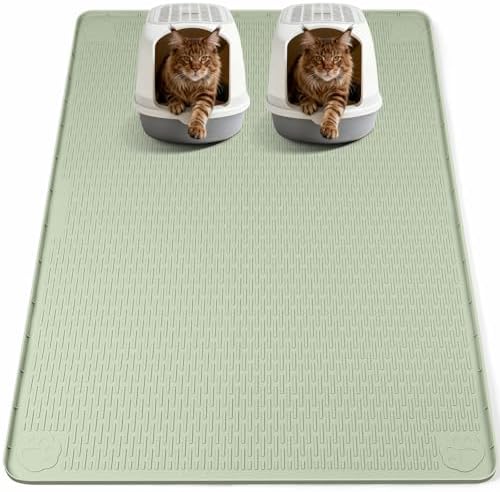 Silicone Cat Litter Mat for Litter Box 57”x40” Large Cat Mat by Bartuke