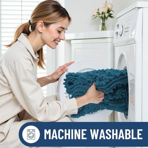 Smiry Bathroom Rugs 40X32, Extra Soft Rubber Backing Chenille Bath Mats - Image 6