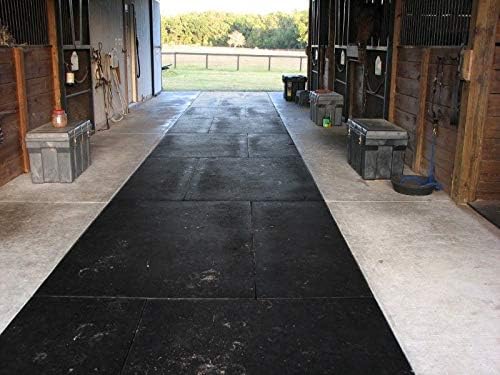 American Floor Mats - Horse/Stable Mats - Heavy Duty Stall Mats - Thick, Durable Rubber Flooring Solid Black 1/2" Thick – 4' x 25' Roll