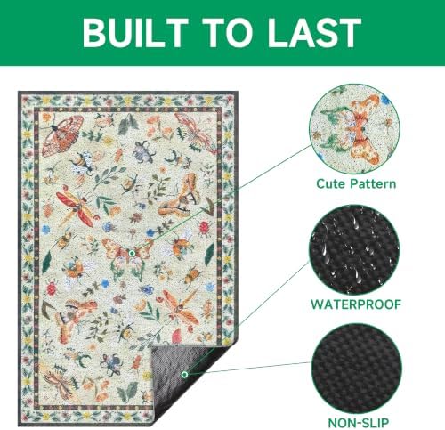 Cat Litter Mat, Traps 100% Litter, Non-Slip Litter Box Trapping Mat, Cute Decor - Image 4