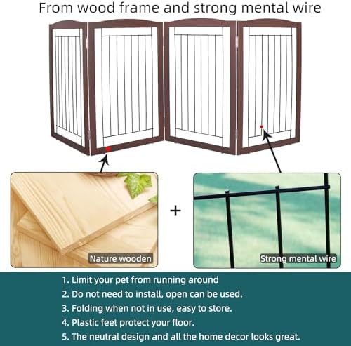 ZJSF Freestanding Foldable Dog Gate - Image 6