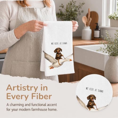 Red Dachshund Kitchen Towels, Cute Hand Tea Towel - Image 4
