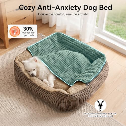 GASUR Dog Beds for Large Medium Small Dogs, Rectangle Cave Hooded Blanket Puppy - Image 4