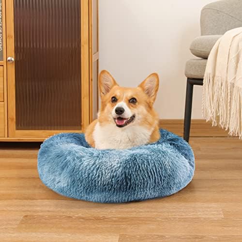 NOYAL Donut Dog Bed for Small Medium Pets, Plush Calming Faux Fur - Image 6