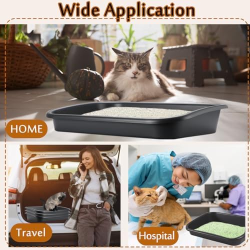 3 Pcs Low Entry Senior Cat Litter Box, Extra Large Size Pet Litter Box Low - Image 6