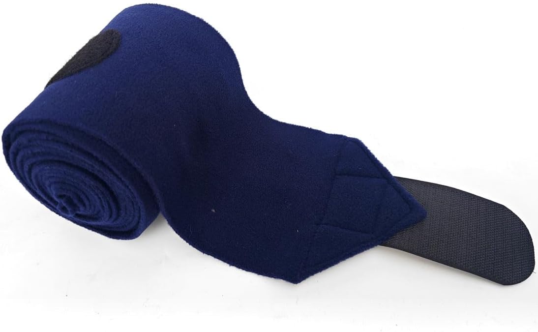 Horse Polo Leg Wraps Soft Fleece Wraps Equestrian Leg Bandage 4-Pack (Full(10ft), Navy)