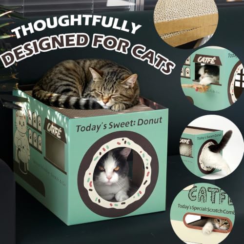 Cardboard Cat Scratcher House, Corrugated Scratching Pad - Image 2
