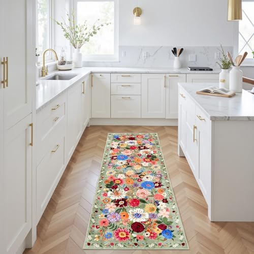 Floral Hallway Runner Rug 2x6 for Bedroom Kitchen - Image 3